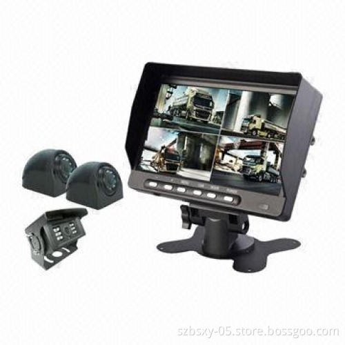 Hot Car Reversing Backup Camera System with 7-inch Digital LCD Quad Monitor